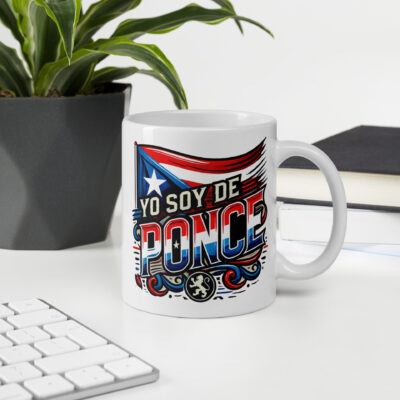 Taza Yo Soy de Ponce – Orgullo Boricua Puerto Rico – Regalo Puertorriqueño – Taza de Café Personalizada – Taza del Pueblo
